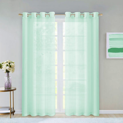 Set of Two 84"  Aqua Solid Modern Window Panels HomeRoots