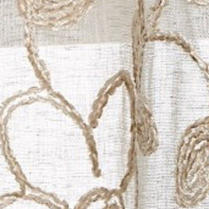 Set of Two 84"  Tan Floral Embroidered Window Panels HomeRoots