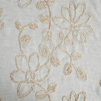 Set of Two 84"  Tan Floral Embroidered Window Panels HomeRoots