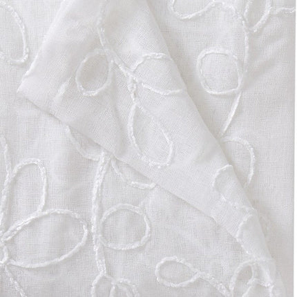 Set of Two 84"  White Floral Embroidered Window Panels HomeRoots