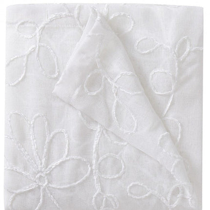 Set of Two 84"  White Floral Embroidered Window Panels HomeRoots