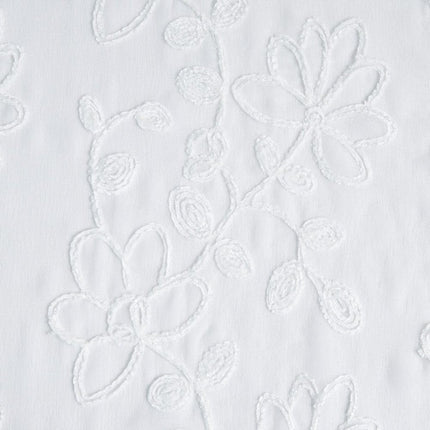 Set of Two 84"  White Floral Embroidered Window Panels HomeRoots