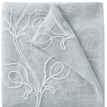 Set of Two 84"  Silver Boho Embroidered Window Panels HomeRoots