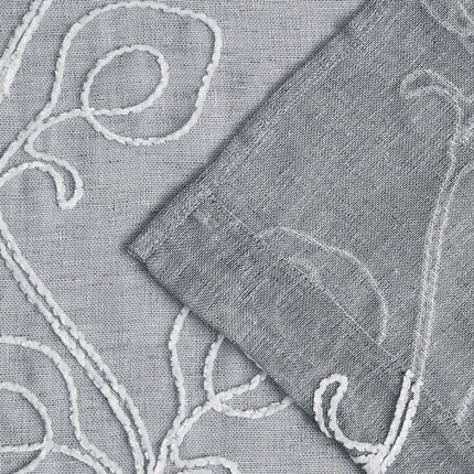 Set of Two 84"  Silver Boho Embroidered Window Panels HomeRoots