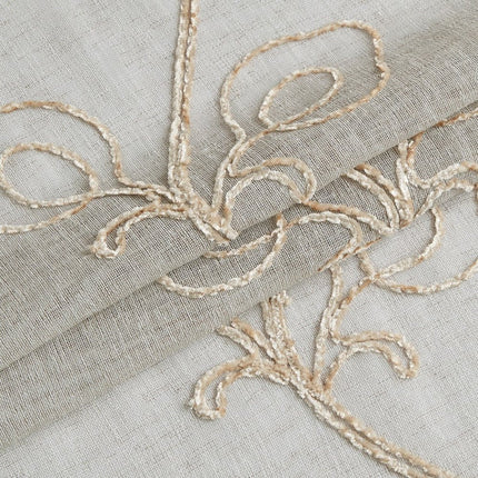 Set of Two 84" Beige Boho Embroidered Window Panels HomeRoots