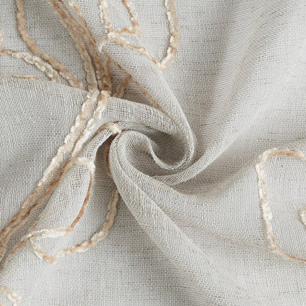 Set of Two 84" Beige Boho Embroidered Window Panels HomeRoots
