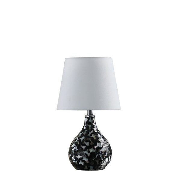12" Black Table Lamp With White Globe Shade HomeRoots