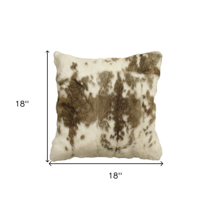 Set of Two 18" Brown and White Throw Pillows HomeRoots