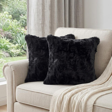Set of Two 18" Black Throw Pillows HomeRoots