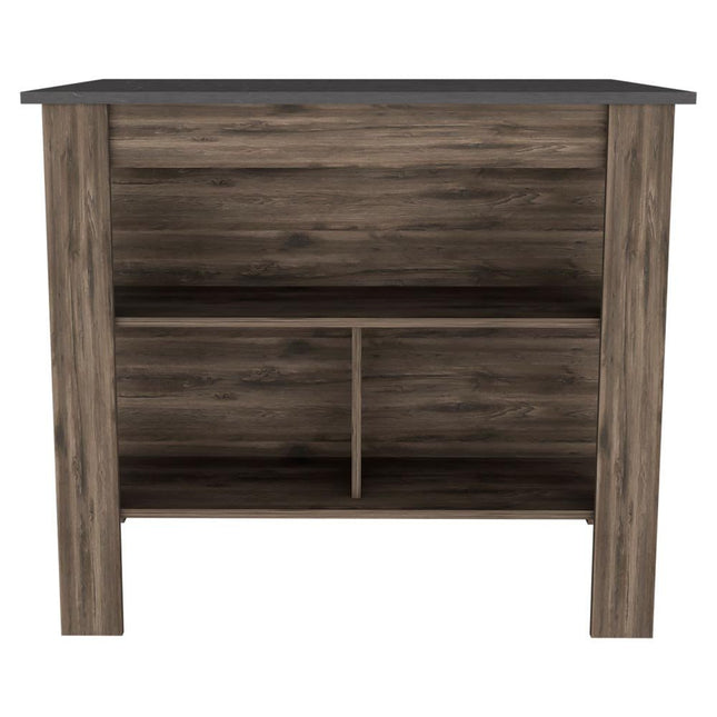 Dark Brown and Brown 41" Kitchen Island With Storage HomeRoots