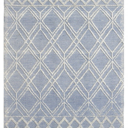 9' X 13' Blue Ivory Tribal Geometric Pattern Area Rug HomeRoots