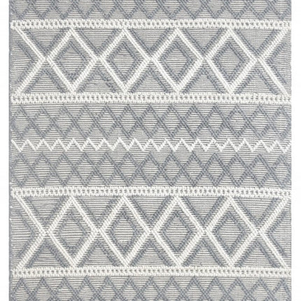 9' X 13' Gray Ivory Diamonds Boho Chic Area Rug HomeRoots