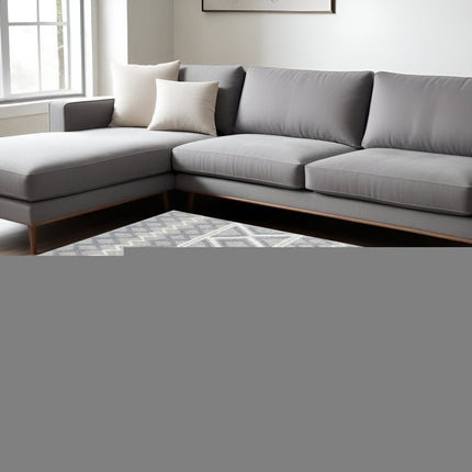 9' X 13' Gray Ivory Diamonds Boho Chic Area Rug HomeRoots