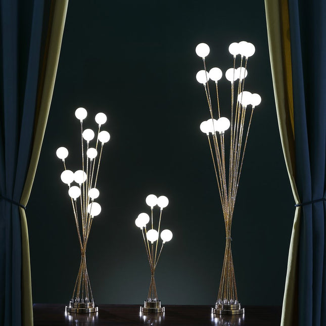 46" Gold 11 LED Novelty Floor Lamp With White