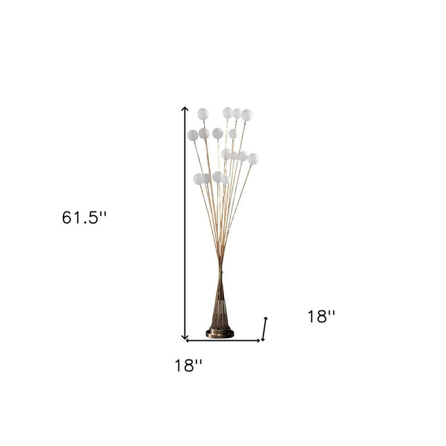 62" Yellow 16 LED Novelty Floor Lamp With White HomeRoots