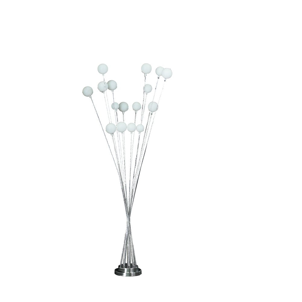 62" Silver 16 LED Novelty Floor Lamp With White