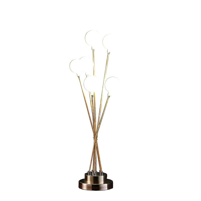 28" Yellow Gold Six Light Globe Desk or Table Lamp HomeRoots