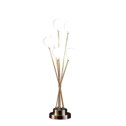 28" Yellow Gold Six Light Globe Desk or Table Lamp HomeRoots