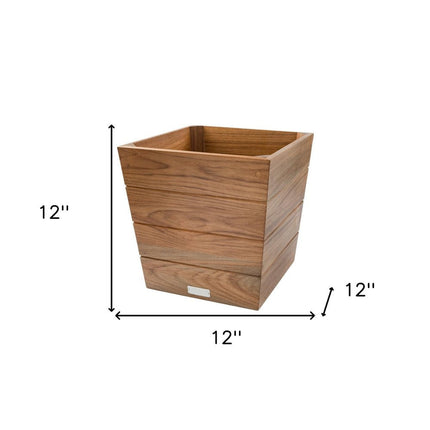 12" Brown Wood Indoor Outdoor Square Planter Box HomeRoots