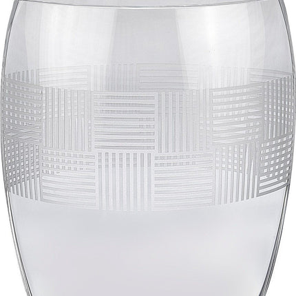 12" Clear With Geometric Pattern Oval Crystal Table Vase HomeRoots