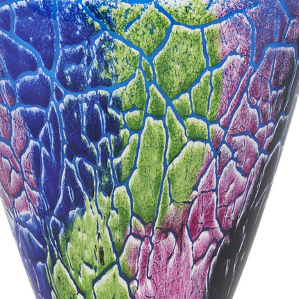 8" Blue and Green Murano Glass Abstract Oval Table Vase HomeRoots