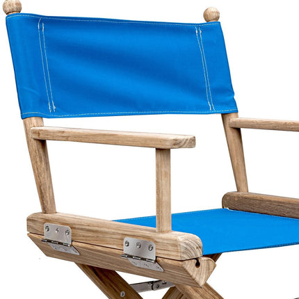 Blue And Brown Solid Wood Director Chair HomeRoots