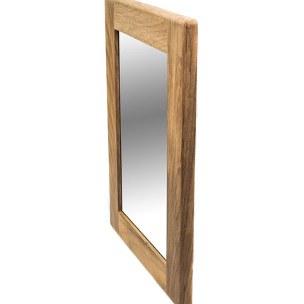 15" Brown Solid Wood Framed Accent Mirror