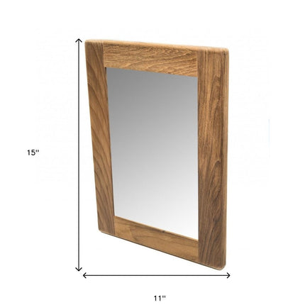15" Brown Solid Wood Framed Accent Mirror HomeRoots