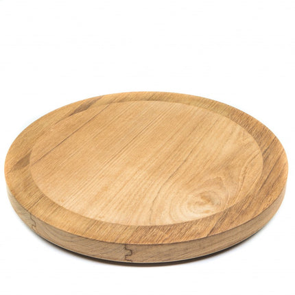 11" Brown Solid Wood Round Accent Mirror HomeRoots