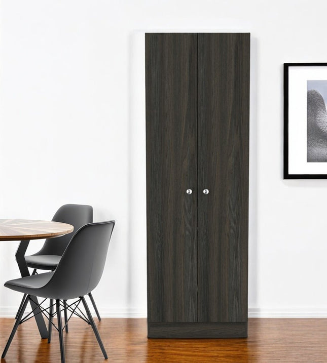 71" Dark Brown Wood Pantry Or Storage Closet