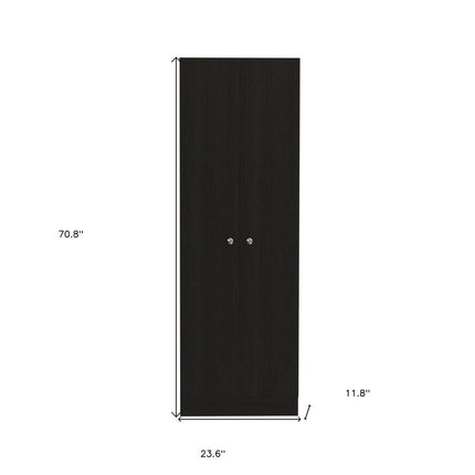 71" Black Wood Pantry Or Storage Closet HomeRoots