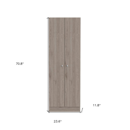 71" Light Gray Wood Pantry Or Storage Closet