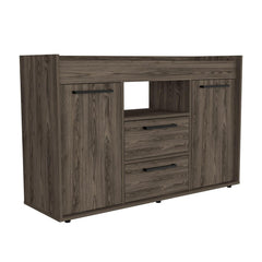 47" Dark Brown Two Drawer with Two Doors HomeRoots