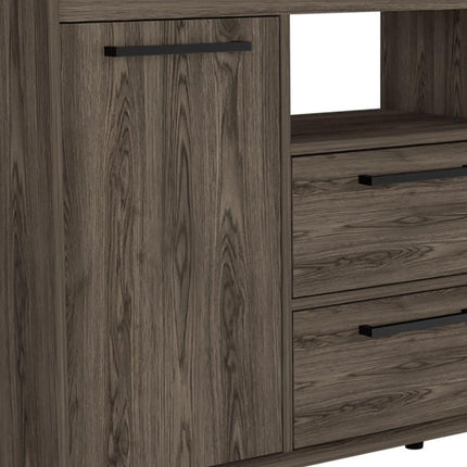 47" Dark Brown Two Drawer with Two Doors HomeRoots