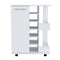 White Rolling Bar Cart With Wine Storage HomeRoots