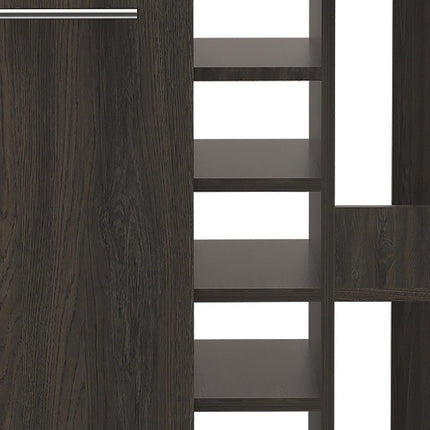 Espresso Rolling Bar Cart With Wine Storage