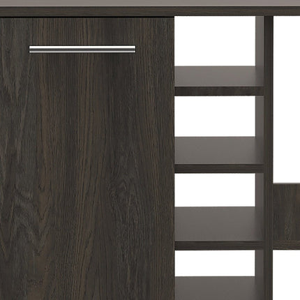 Espresso Rolling Bar Cart With Wine Storage