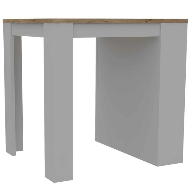 36" Natural and White Wood Kitchen Island With Storage HomeRoots