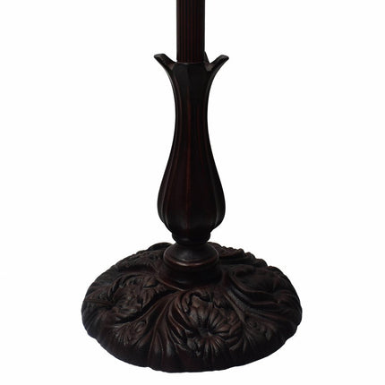 62" Brown And White Floor Lamp With White Glass Bowl Shade HomeRoots
