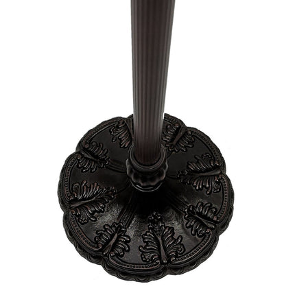 63" Brown Two Light Traditional Shaped Floor Lamp With White Stained Glass Bowl Shade HomeRoots