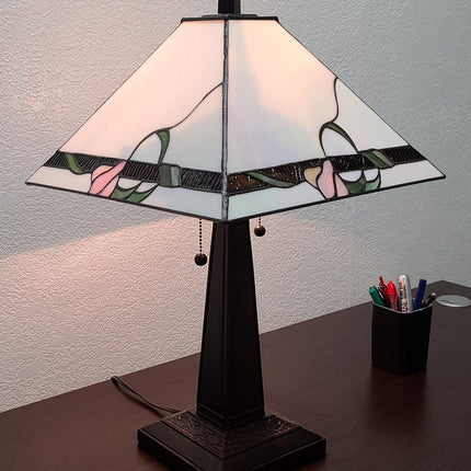 22" Dark Brown Metal Two Light Candlestick Table Lamp With Ivory Shade HomeRoots