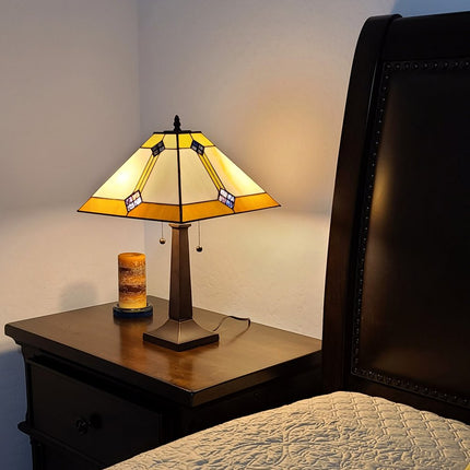 21" Dark Brown Metal Two Light Candlestick Table Lamp With Beige Shade HomeRoots