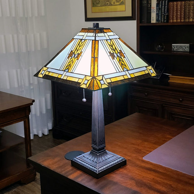 22" Dark Brown Metal Two Light Candlestick Table Lamp With Beige Shade HomeRoots