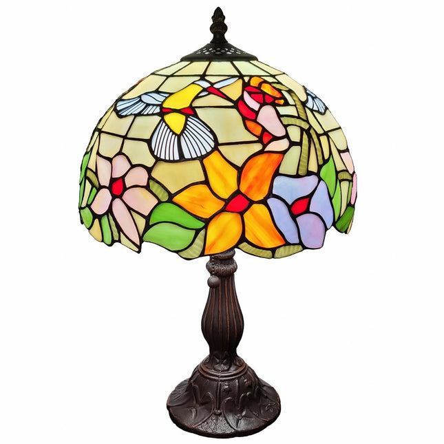 19" Dark Brown Metal Candlestick Table Lamp With Ivory Dome Shade HomeRoots