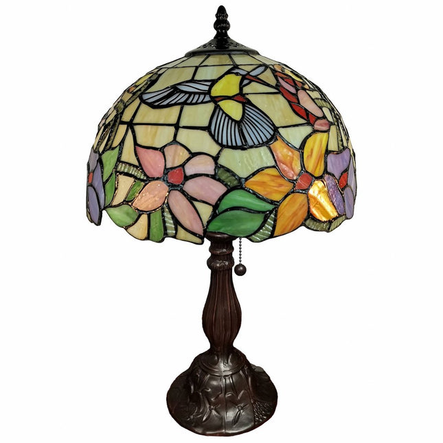 19" Dark Brown Metal Candlestick Table Lamp With Ivory Dome Shade HomeRoots
