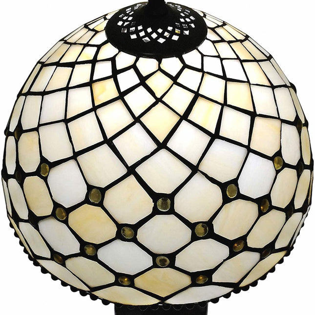 19" Dark Brown Metal Candlestick Table Lamp With White Dome Shade HomeRoots