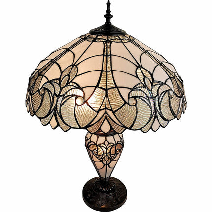 27" Dark Brown Metal Two Light Candlestick Table Lamp With Beige Shade HomeRoots