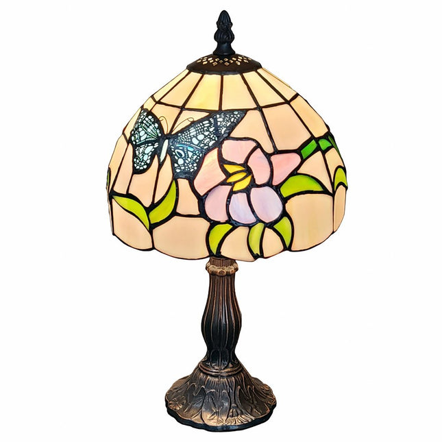 15" Dark Brown Metal Candlestick Table Lamp With Ivory Dome Shade HomeRoots