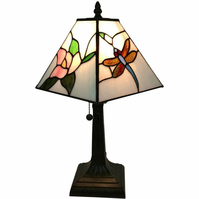 15" Dark Brown Metal Candlestick Table Lamp With White Empire Shade HomeRoots
