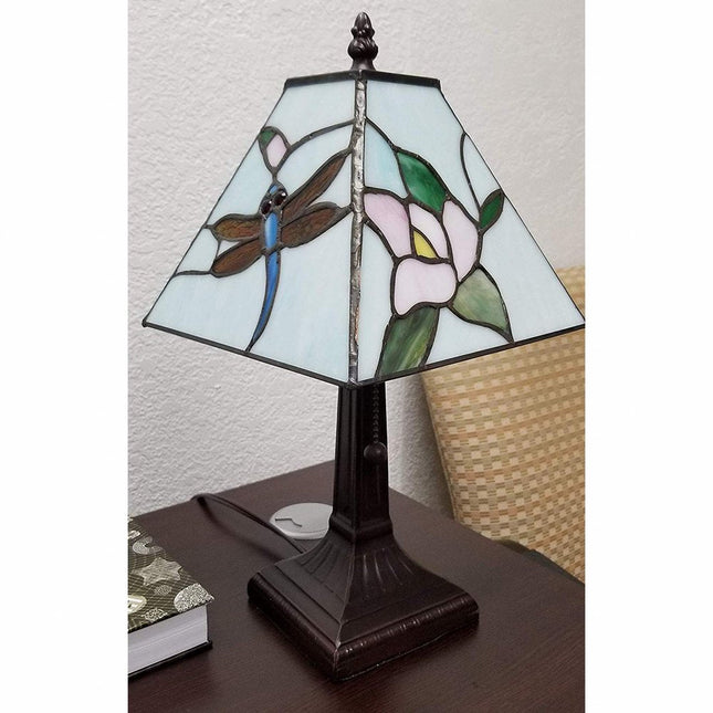 15" Dark Brown Metal Candlestick Table Lamp With White Empire Shade HomeRoots